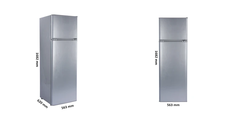 BCD-268 Liter portable top freezer household DC energy solar powered refrigerator