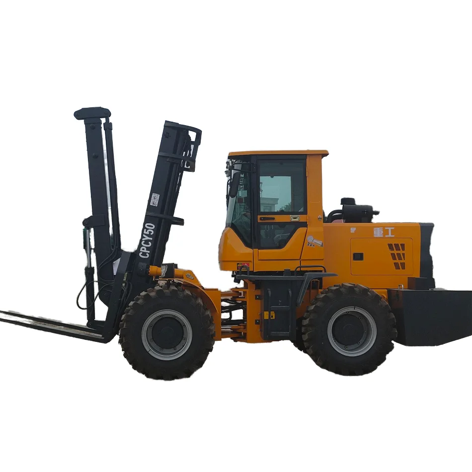 Low price, good quality, heavy forklift for rough terrain, diesel forklift for handling lifting equipment