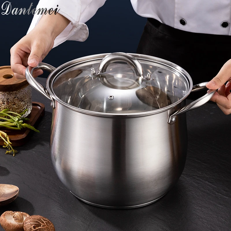 Factory Wholesale Super-high Soup Pots 304 Stainless Steel Stock Pot Kitchen Cooking Pot Sets With Lid
