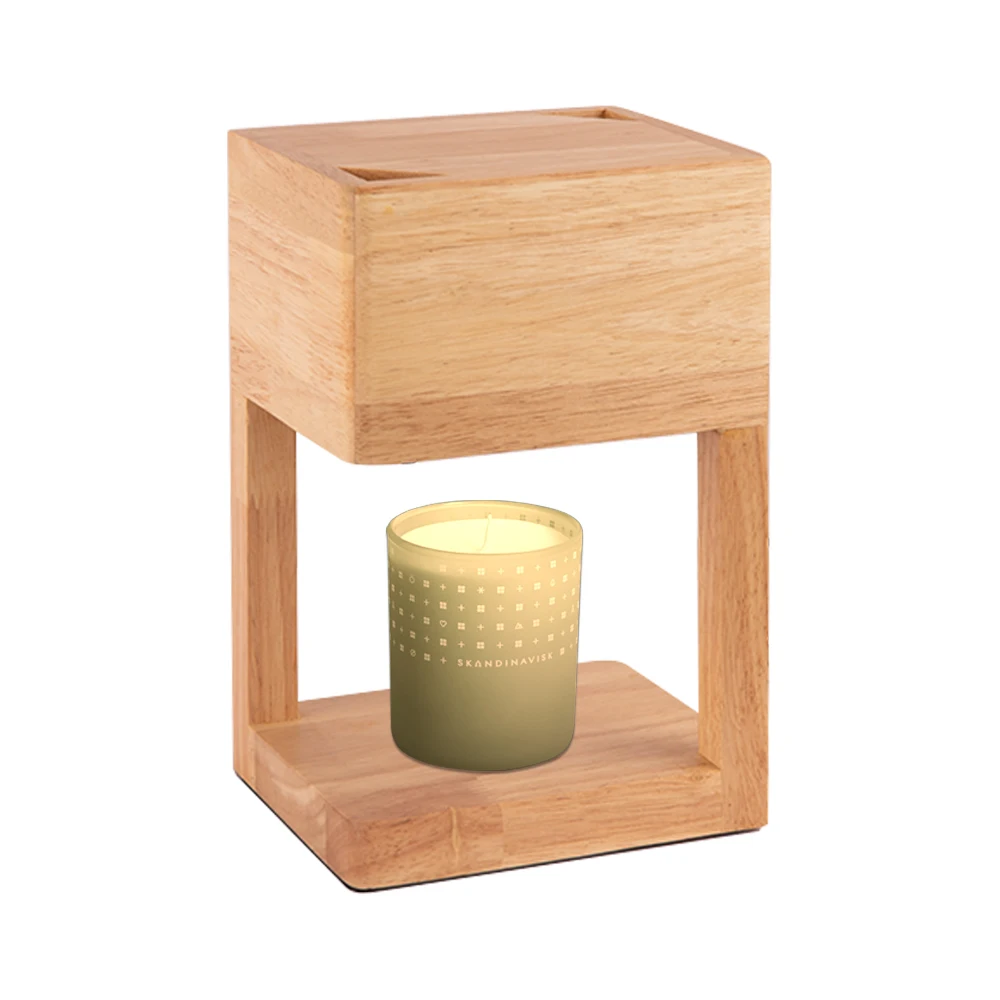 Fragrance Burner Aromatherapy Adjustable Brightness Height Light Bulb Wooden Wax Melt Candle Warmer Lamp