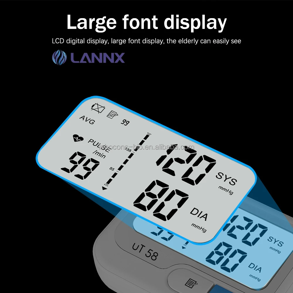 LANNX uT 58 новый дизайн Монитор артериального давления электронный сфигмоманометр цифровой наручный аппарат