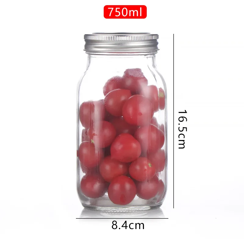 Mason Jar 4oz 8oz 12oz 16oz Airtight Container for Pickling Canning Quilted Wide Mouth Glass Mason Canning Jars With Lid