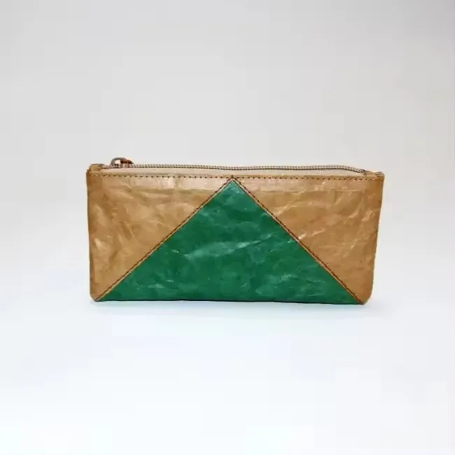 Custom made mini green cheap decorative tyvek paper wallet coin purse purse style paper bag