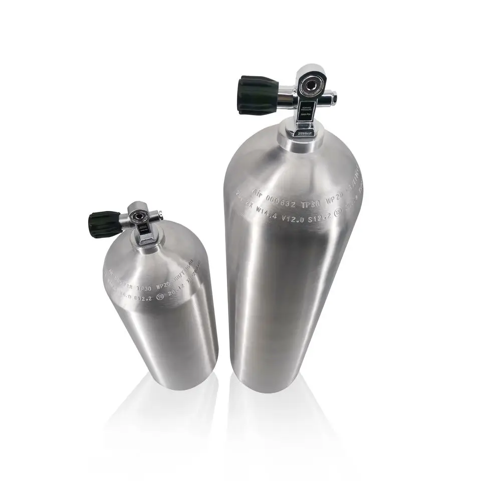 Aluminum alloy Tank with right hand tank valve for diving