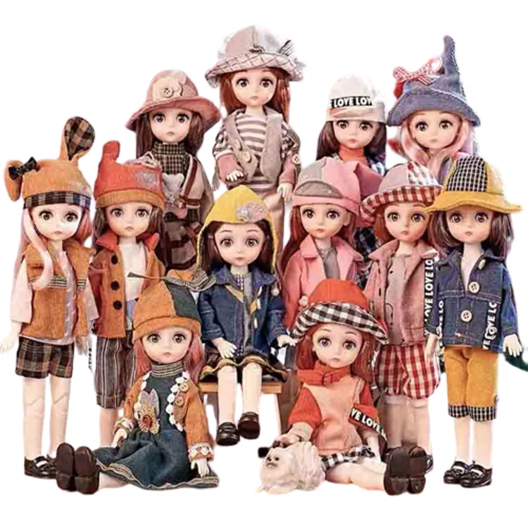 Factory promotion best 11.8 inch mini dress up toy doll for girls plastic toy beauty doll set