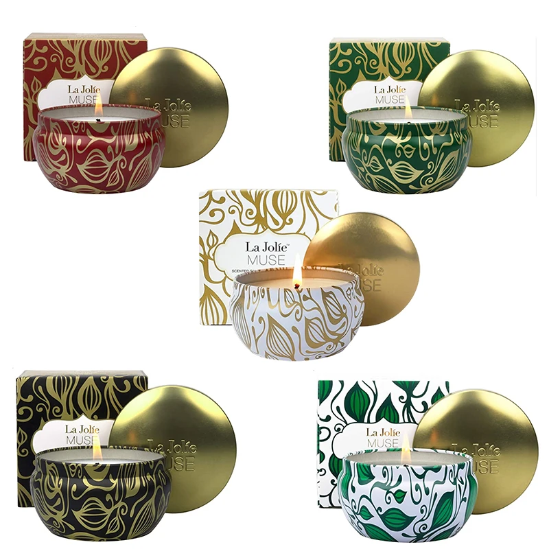 Mini Silver Travel Tin Box Handmade Natural Soy Wax Scented Candle Rose Home Decoration Packing Wholesale Cheap Custom Print