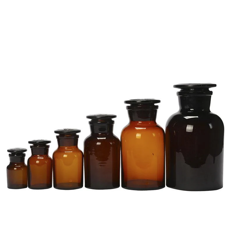 30ml  60ml 125ml 250ml 500ml 1000ml Wide-mouth Glass Reagent Bottle Transparent/amber Reagent Bottle/medicine bottle
