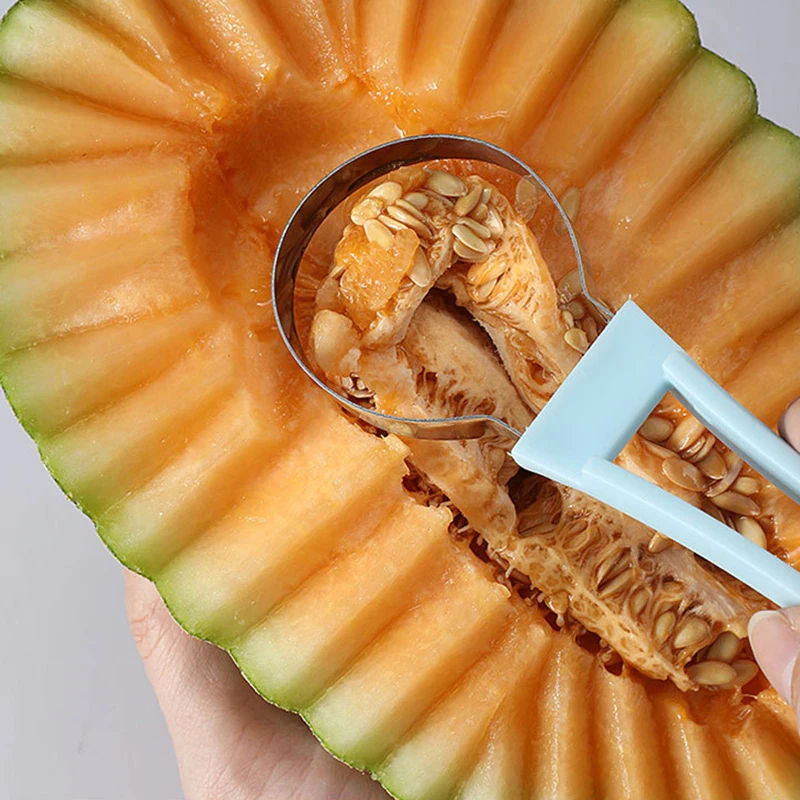 4 In 1 Fruit Ball Carving Knife Kiwi Fruit Scoop Melon Digger Fruit Jar Mashed Potato Baller Ice Cream Kitchen Tools