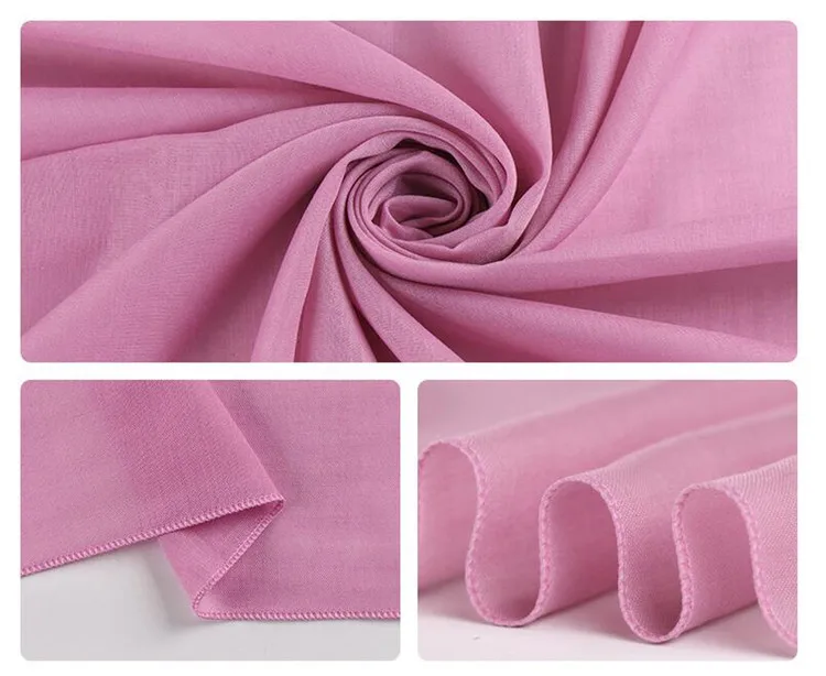 Zipei New Design Solid Color Islamic Polyester Muslim Scarf Malaysia Tudung For Women