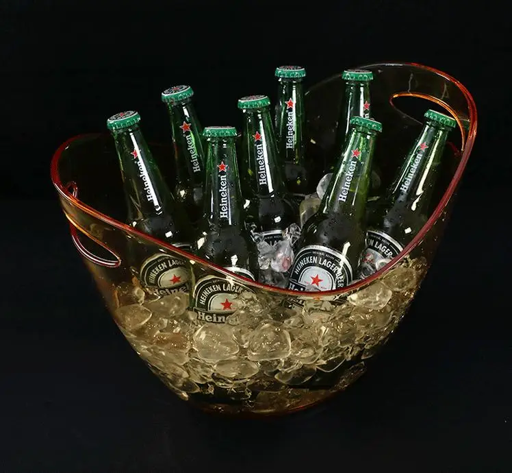 New Design Wholesale Multiple Colors Cooler Customized  Acrylic Beer Plastic Ice Bucket