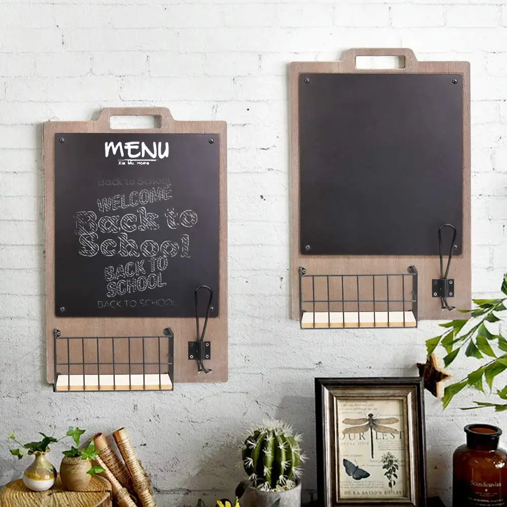 
Rustic Chalkboard with Key Mail Organize Wall decorative wooden chalkboard blackboard 