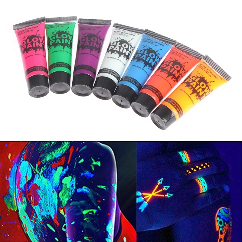 10ML Body Art Paint Neon Fluorescent Party Makeup Cosplay Glow Paint For Body Painting Halloween Carnival Make Up Props
