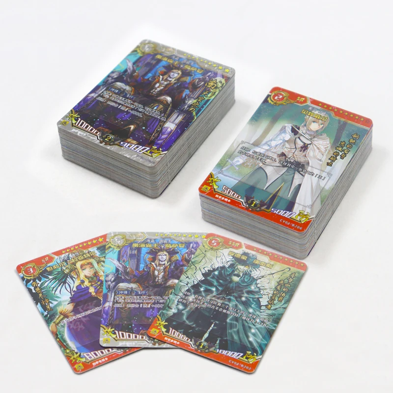 High quality  full color printed anime game card custom holographic cartoon character game cards for kids