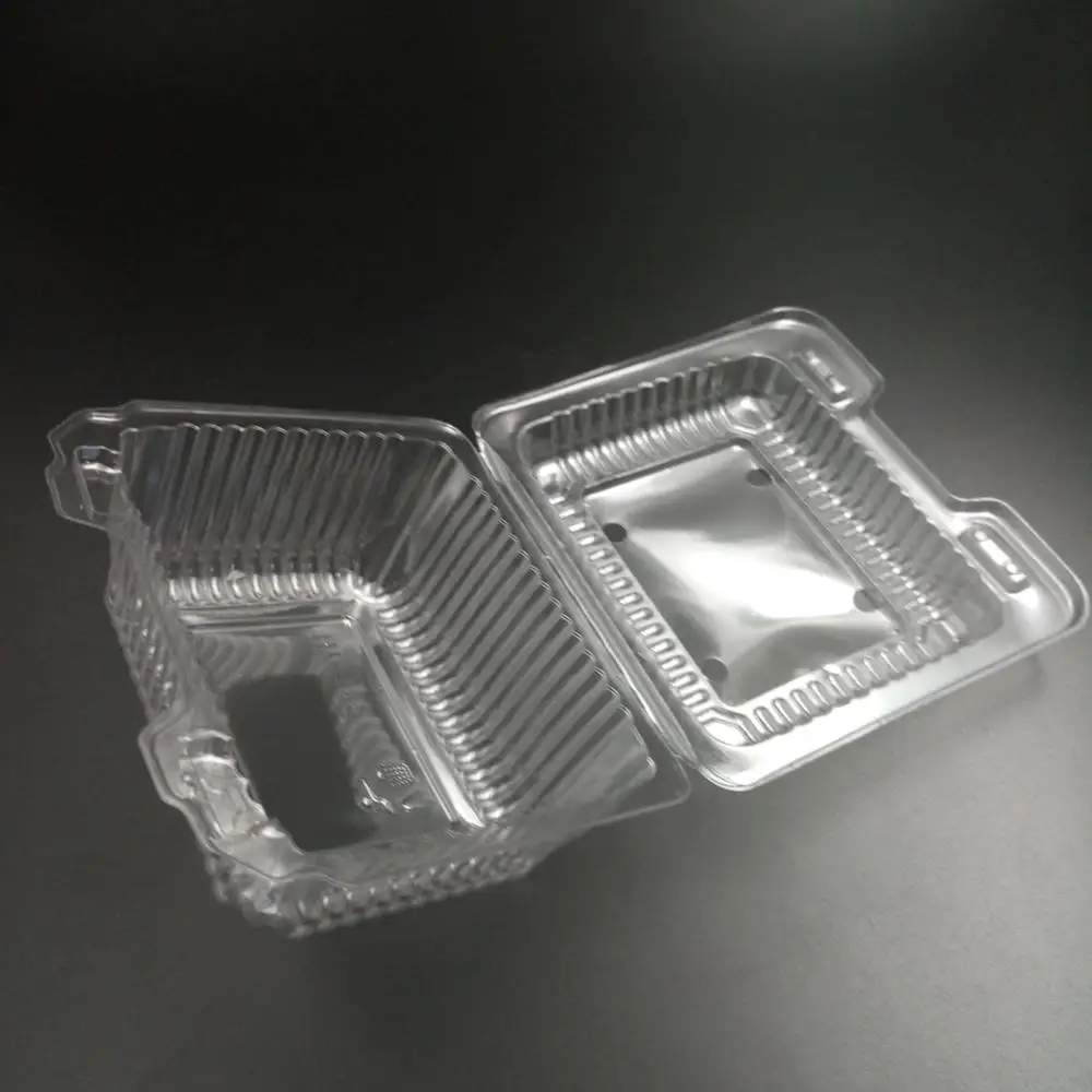 Tamper Proof Plastic Hinged Container Plastic Transparent Pet Tamper Evident Container For Deli Food Fresh Fruit Vegetable Salad