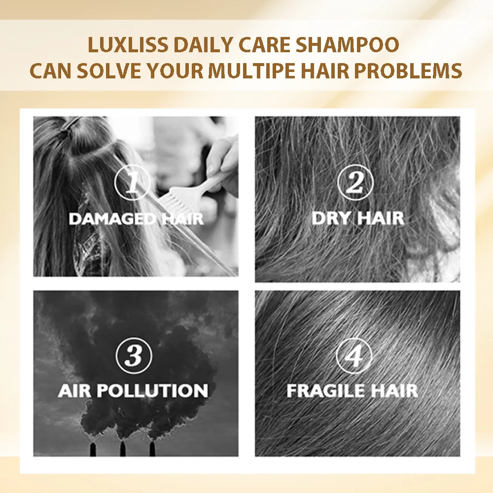 Luxliss High Quality Salon Professional 250ml 500ml Moisturize Nourish Repair Keratin Hair Daily Care Shampoo Conditioner