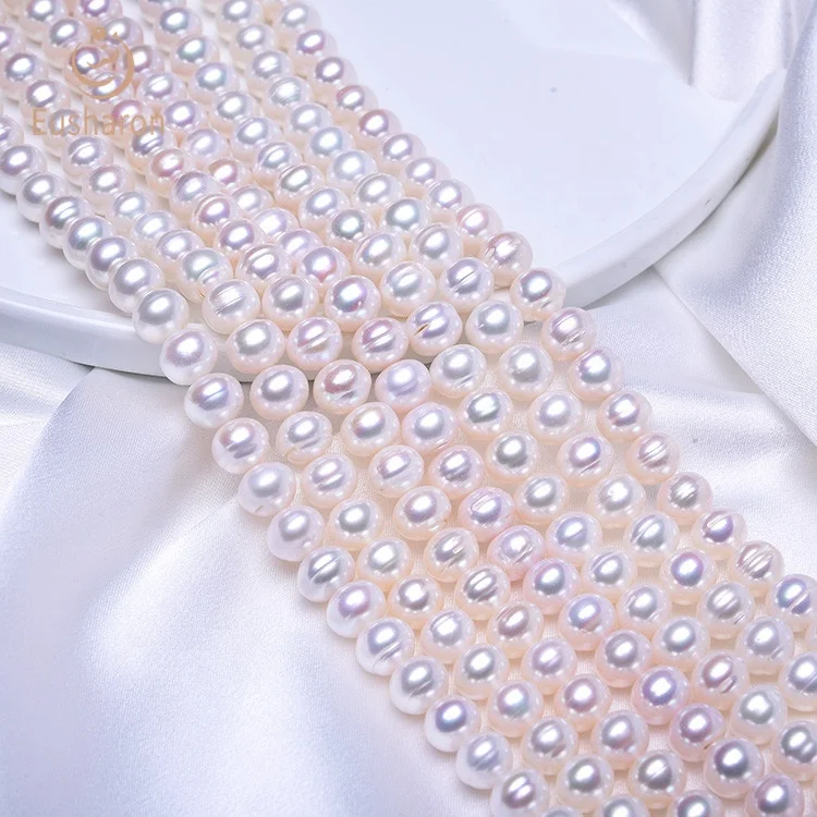 
Wholesale China White Flat Round Cultured Best Selling Fresh Water Pearls 