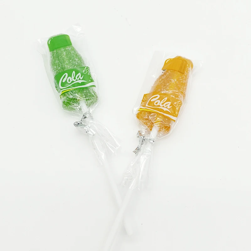 Hot Sale Cola bottle shape gummy lollipop candy Chinese Candy Manufacturers