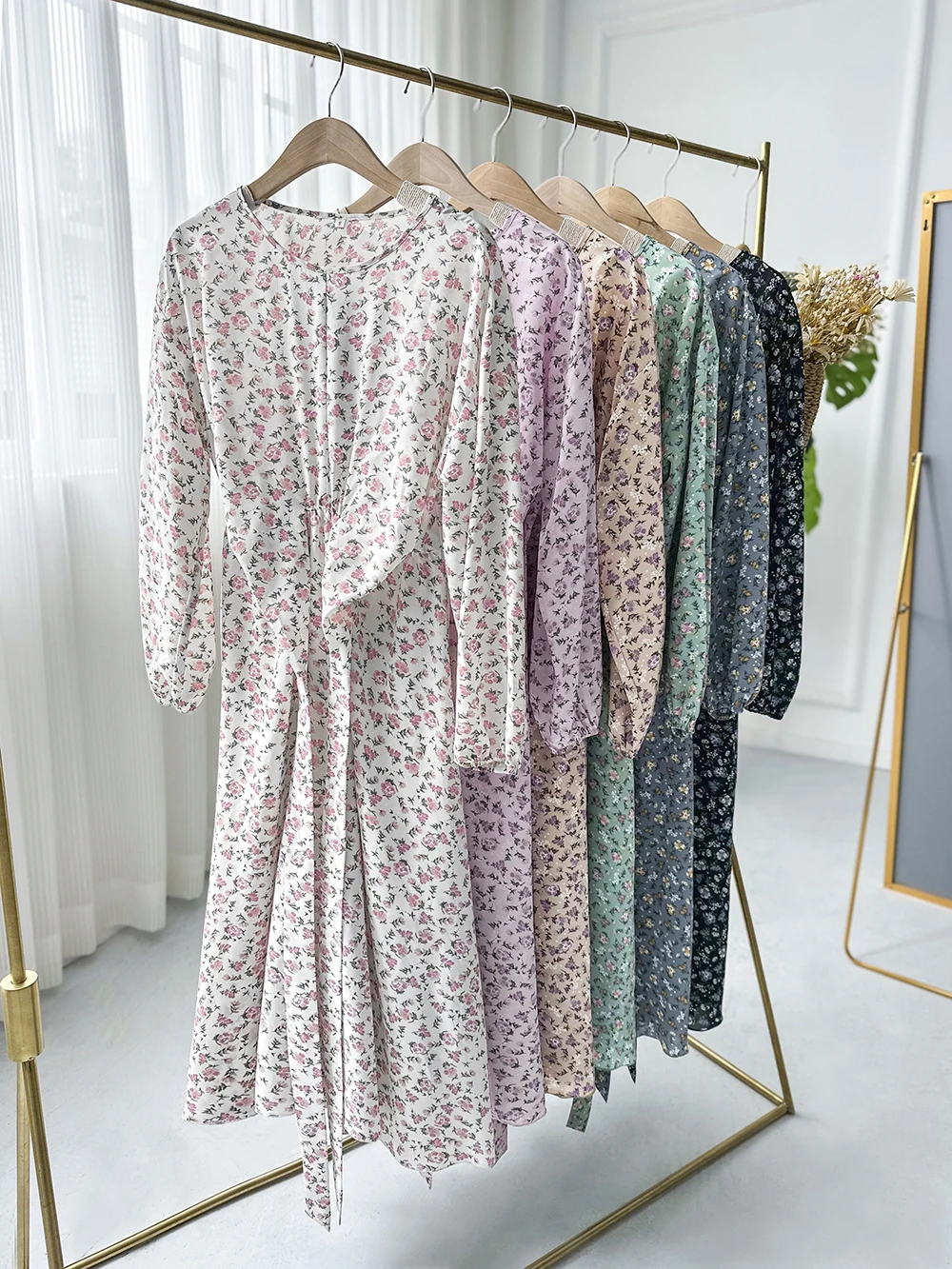 Dropshipping products woman dress long sleeve elegant casual floral dresses women 2023