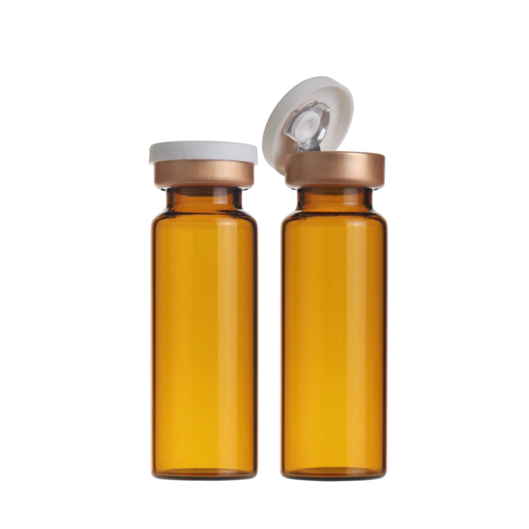 LOW MOQ Amber clear medicine apothecary glass vial injection 15 ml homeopathic bottle with easy-pulling lid