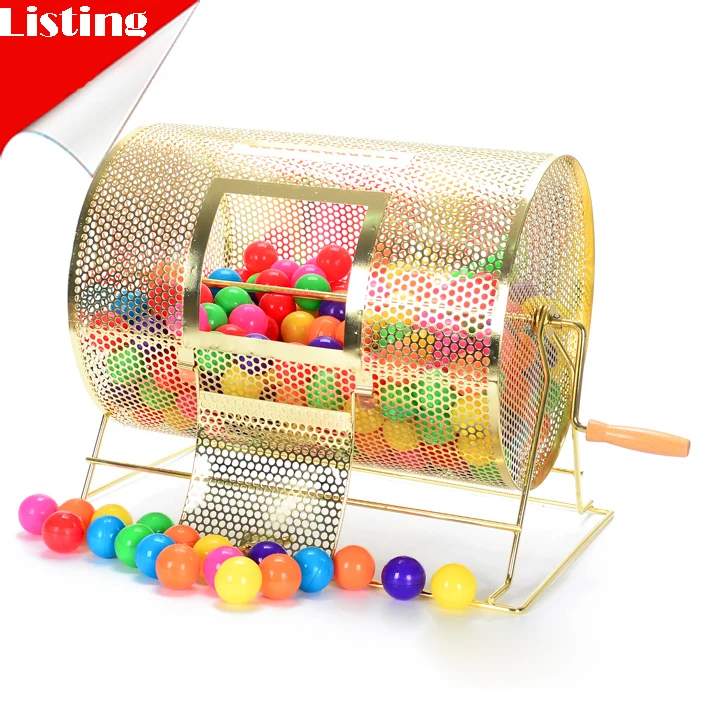 Hot selling manual metal lottery machine bingo box lucky ball draw box hand lottery ticket