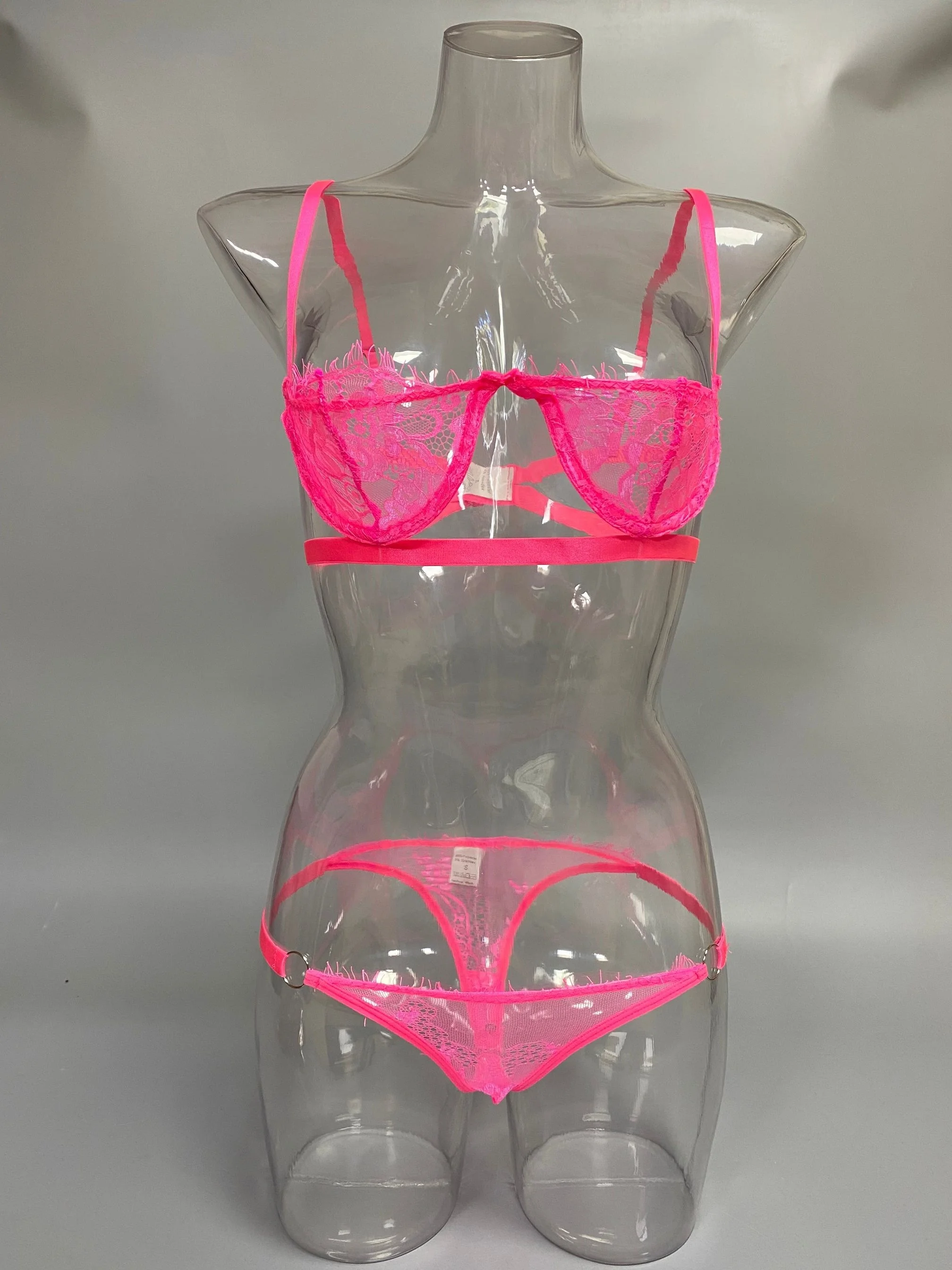 2022 New arrival pink red black bikini sea beach holiday sexy girl women lace hollow see through erotic lingerie