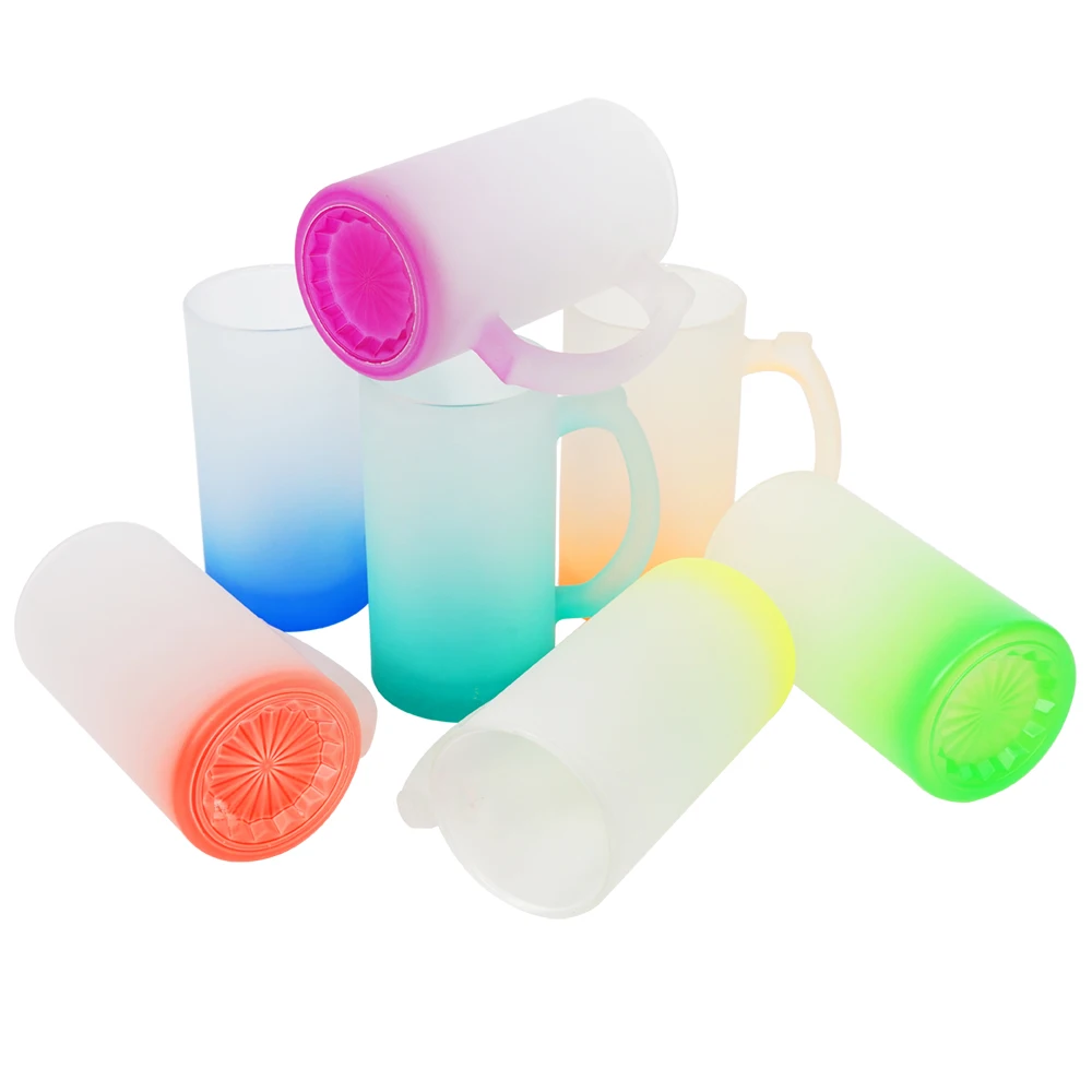 Hot Sale Big Volume Beer Glasses Frosted Whiskey Mug 16oz Beer Glass Cup Liquor Glass Mug with Handle