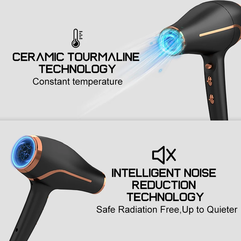 Powerful Ac Motor Professional Hair Dryer For Salon Hair Dryer Hotel 2200W Fast Drying Blow Dryer With Diffuser