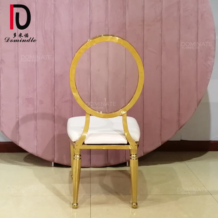 Golden stainless steel transparent clear round back luxury acrylic chair