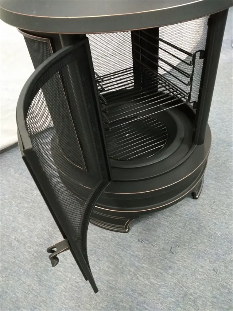 Hot sale garden charcoal wood burning outdoor/indoor barbecue bbq grills metal round chiminea cooking fire pit