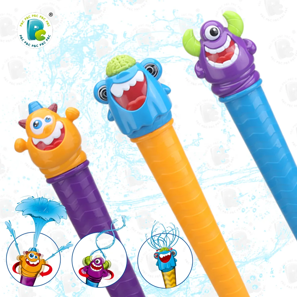 Aquamonzers Rotating Water Cannon Triple Water Spray Nozzles Spinning Sprayer Water Park Toys for Kids