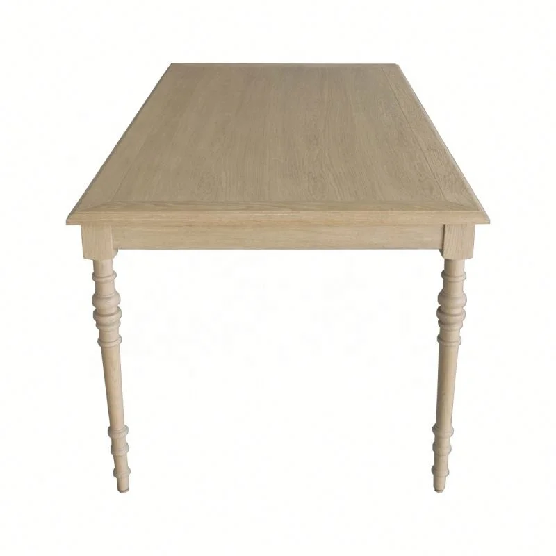D1615-160 French Style Home Furniture Rectangular Wood Solid Oak/Birch Kitchen Dining Table