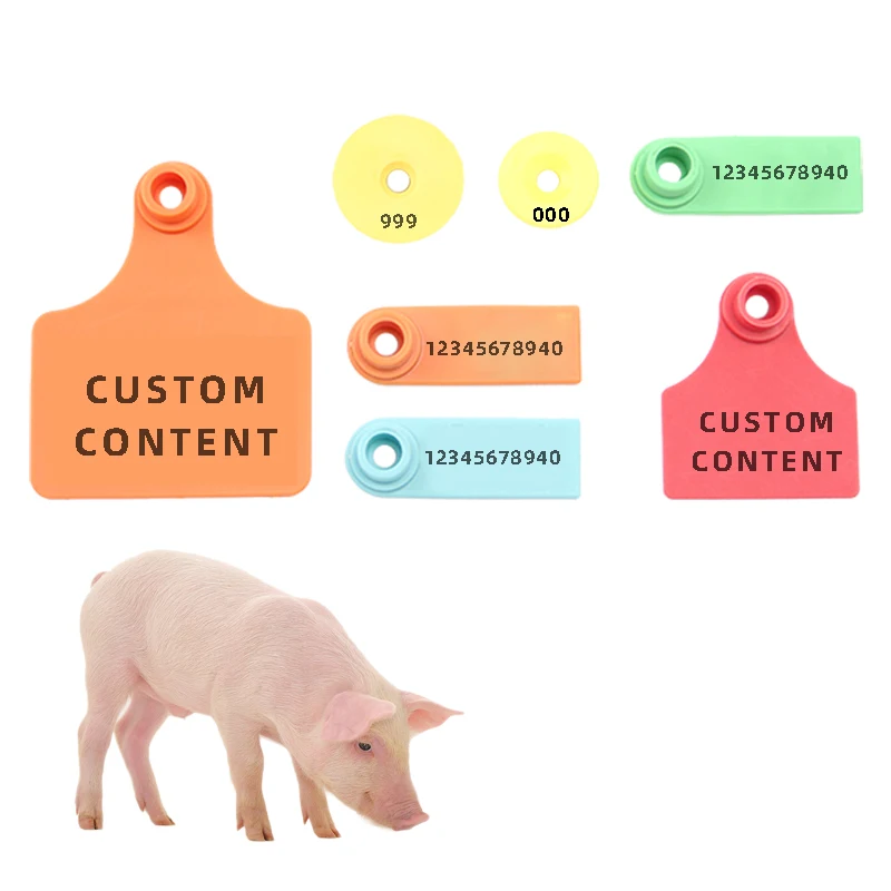 Sheep Farm Cow Laser Ear Tag with The Word No. 1-100 Ear Laser Typing Copper Head Earrings Tpu