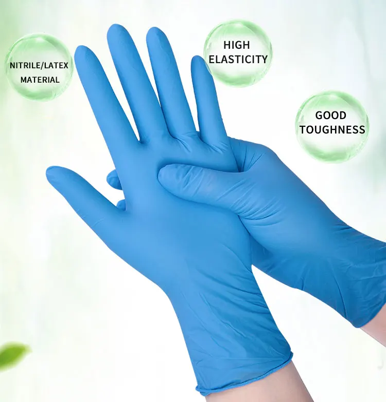 Nitrile Vinyl Disposable Safety Gloves Blue Latex Cleanroom Wiper Industrial Waterproof Dustproof Medical Food Cleanse Cleanroom