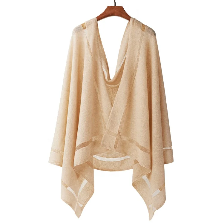 
Scarf Luxury Gold Thread Knitted Shawls Mongolian Nepal Knit Pure Winter Women 100% Cashmere Scarf 