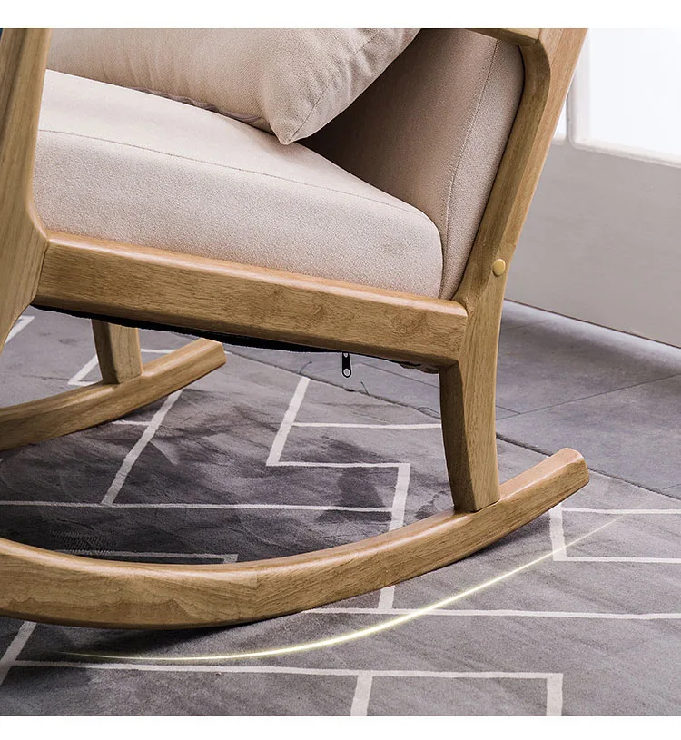 Скандинавский мягкий стул для отдыха из массива дерева гостиной и дома