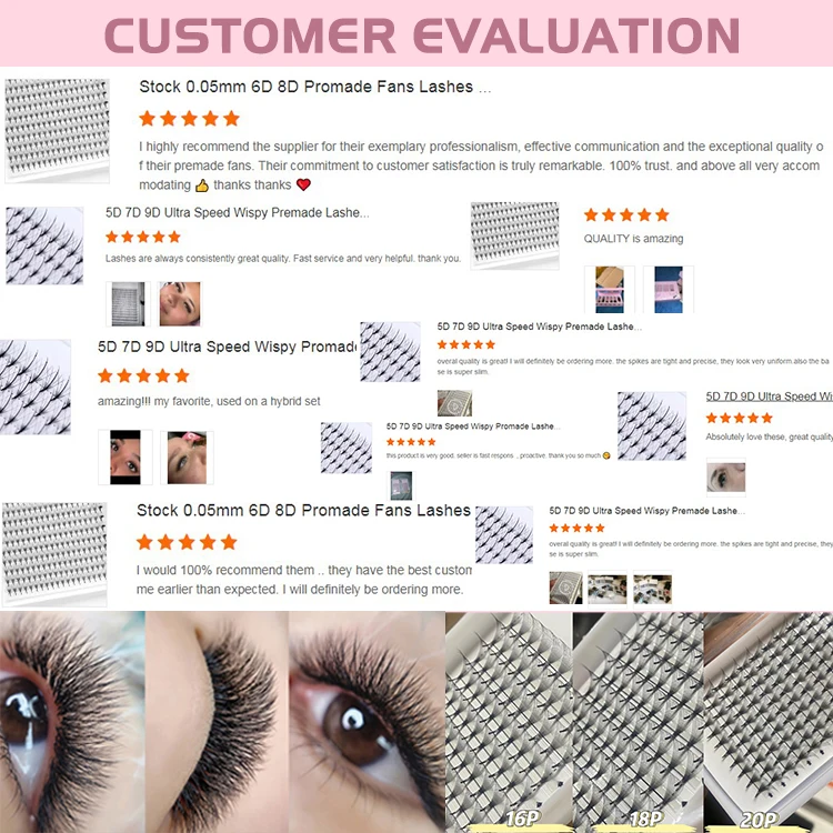 Hot Sale Premade Lash 0.05 0.07mm Wispy Lashes Premade Fans Lash Extensions 5D 7D 9D Fluffy Wispy Eyelashes