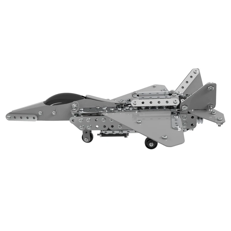 Self Assembly Alloy Metal Iron Building Blocks DIY Stainless Steel Fighter Plane Other Educational Toys