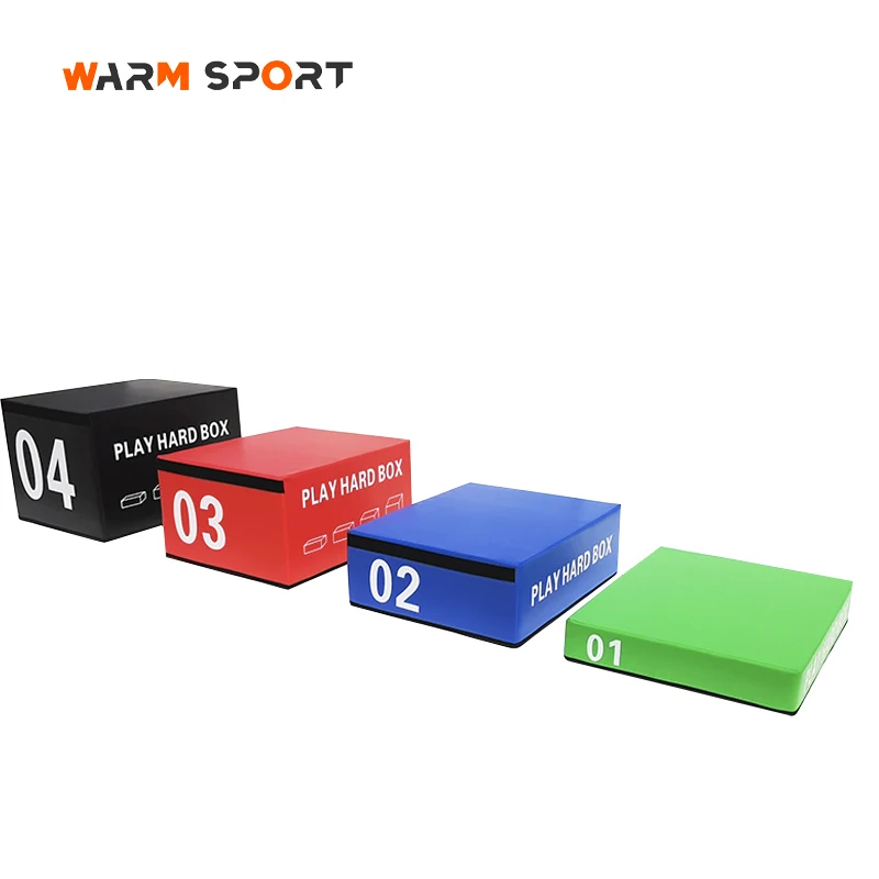 High Quality Anti-Slip 4 in 1Jump Box Fitness Gym Adjustable Height Plyometric Jump Ploy Soft Box