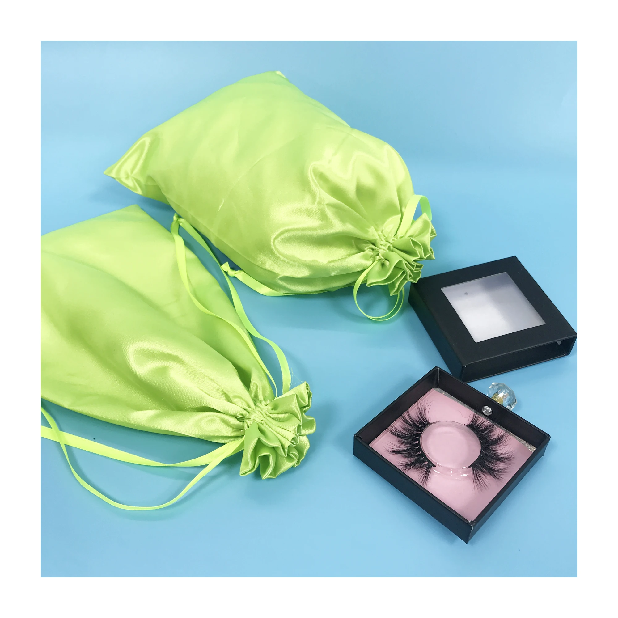 free logo custom shoe hair boxes with logo and silk bag for 100% human hair