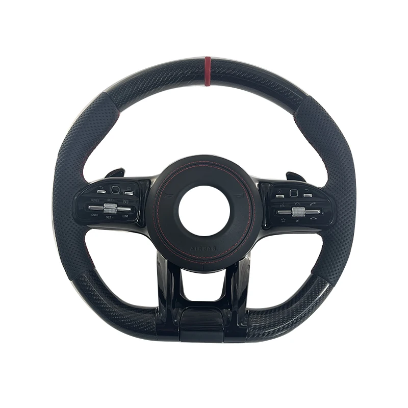 Forged Carbon Fiber LED Steering Wheel For Mercedes Benz W124 W221 W166 C300 E Class C350 CLAS550 W203 W210 W204