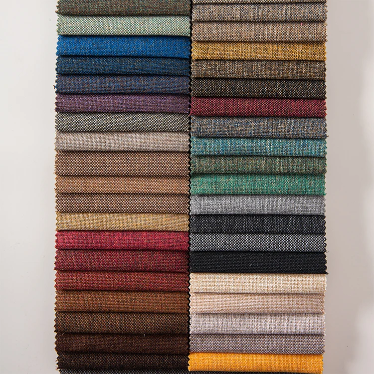 Home Textile 100% Polyester linen look upholstery fabric waterproof linen upholstery fabric for sofa
