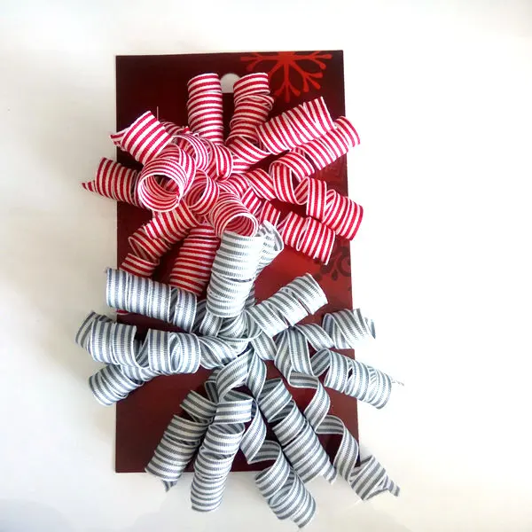 Wedding  Gift Package Decorations Self Adhesive Tape Striped  Fabric Woven Curly Swirl Ribbon Bow