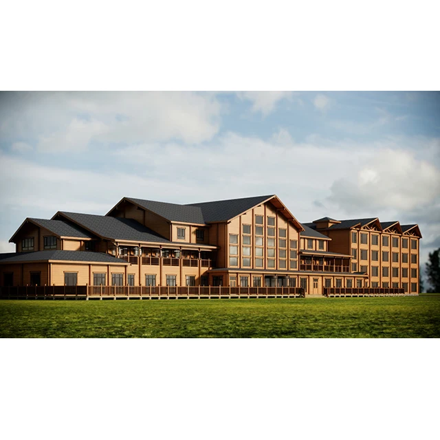 
Classical style prefab houses Russian camphor pine wooden house for hotel 