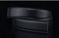 No Buckle Men Belt 3.5CM Ratchet Strap Fashion Luxury Business Black PU Leather Belts Waistband Belts Leather Men