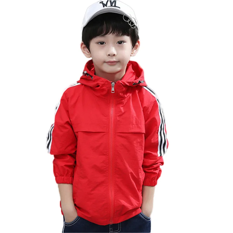 2024 Boys spring jackets 4-15T children long sleeve hooded active windbreaker teenage clothes big boys  sport coat boys outwear