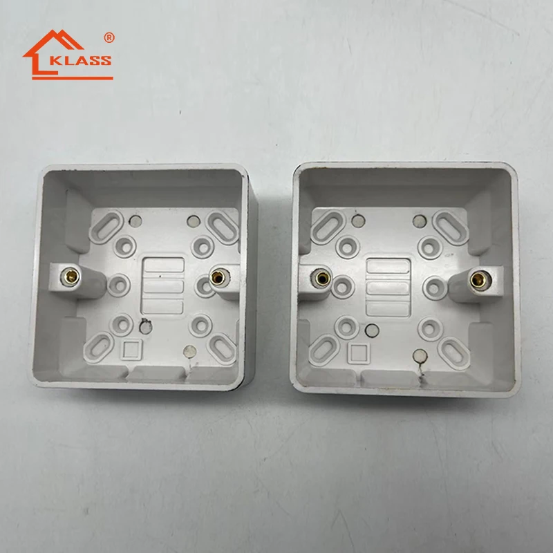 Factory price PVC surface white/black/ red color 86 type switch socket one gang bottom box junction box