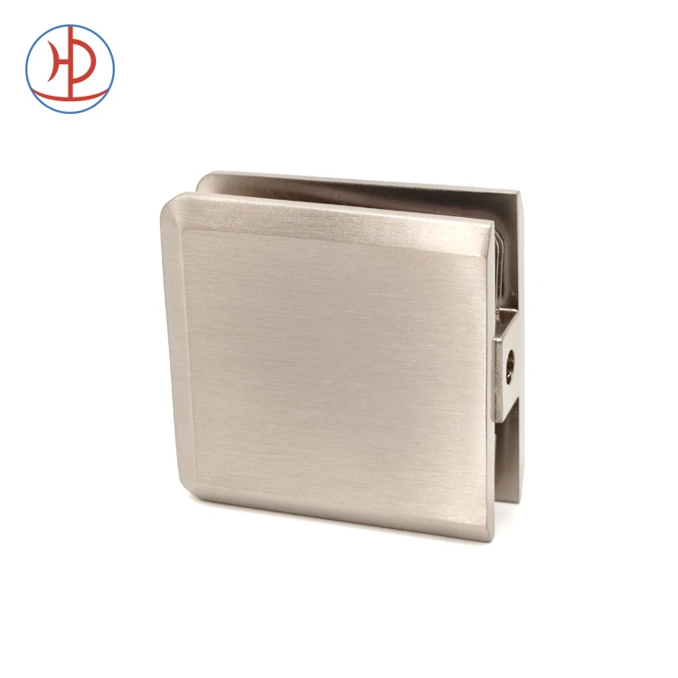 CR  L Brushed Nickel Bevel Hole in Glass Style Wall Mount Heavy Duty Glass Clamp