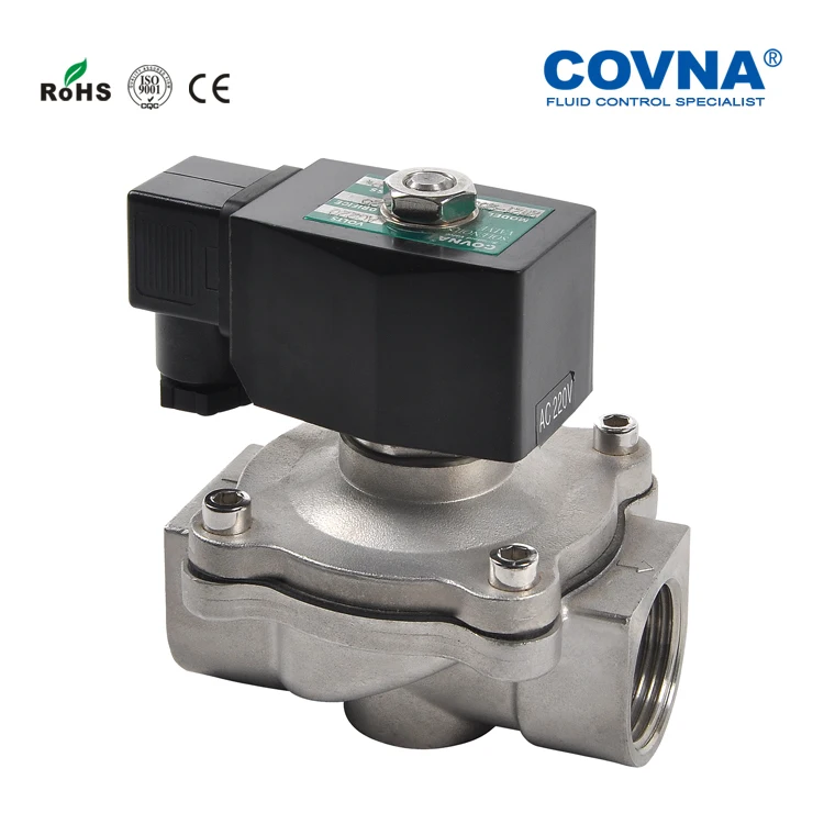 2W Series Stainless Steel Brass Thread NPT Solenoid Valve for Water Treatment Oil Gas