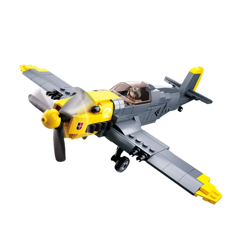 Sluban M38B0692 Custom Air Force Army Military Collection Fighter Model Brick Plastic High Quality German Fighter Building Block