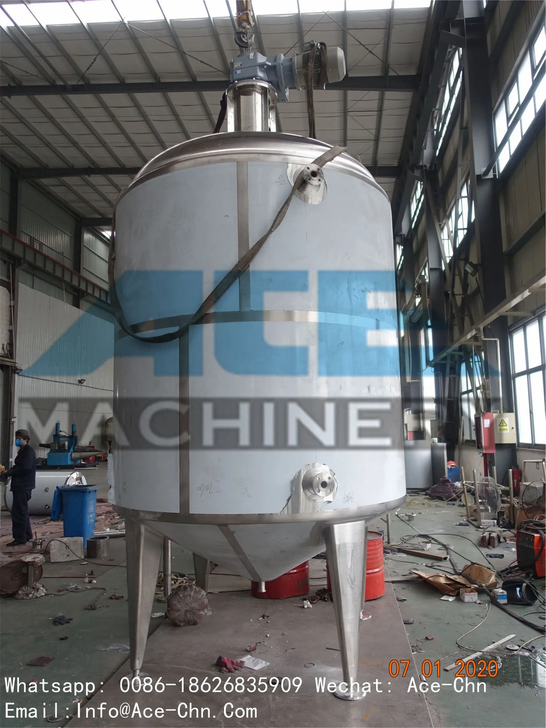 Ace New Design Agitator Industrial Cosmetics Liquid Soap Mixer Machine / Mixing Tank Drawing